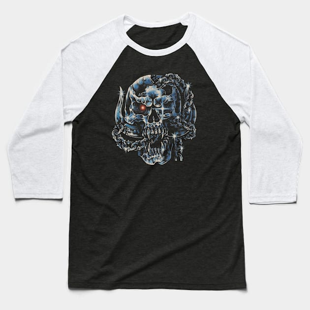 CHAIN SKULL Baseball T-Shirt by THE HORROR SHOP